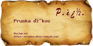 Pruska Ákos névjegykártya